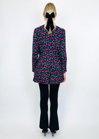 FLORAL SILK BLAZER