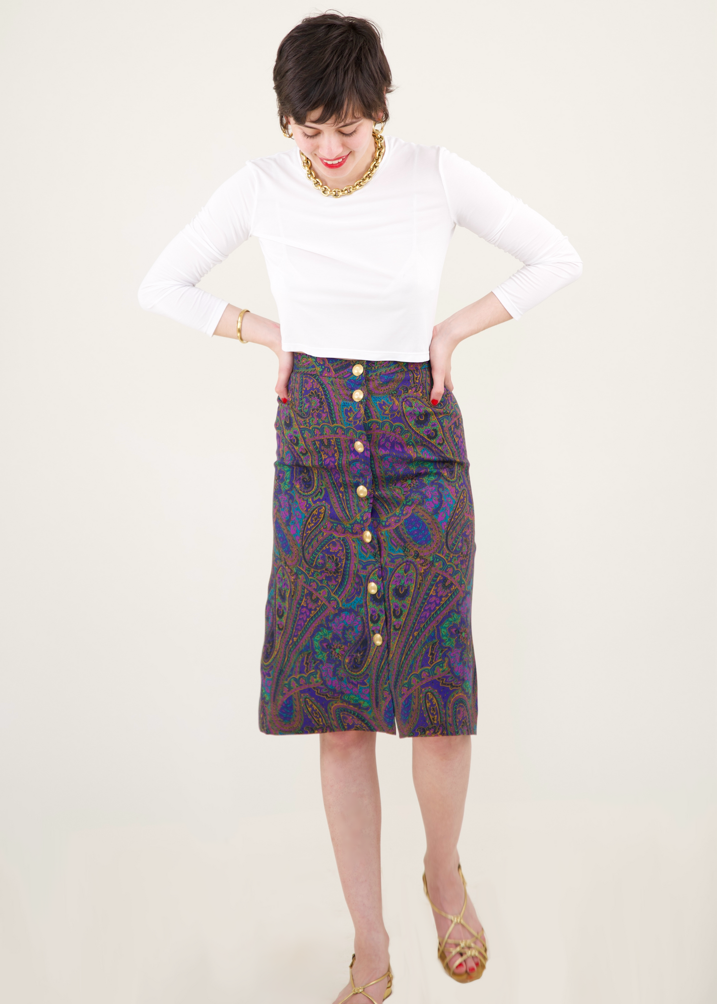 PAISLEY WOOL SKIRT